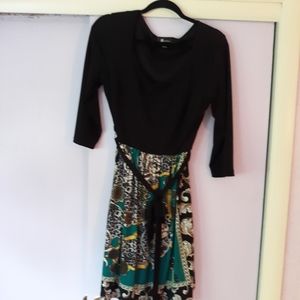 AB Studio knee length dress with black top